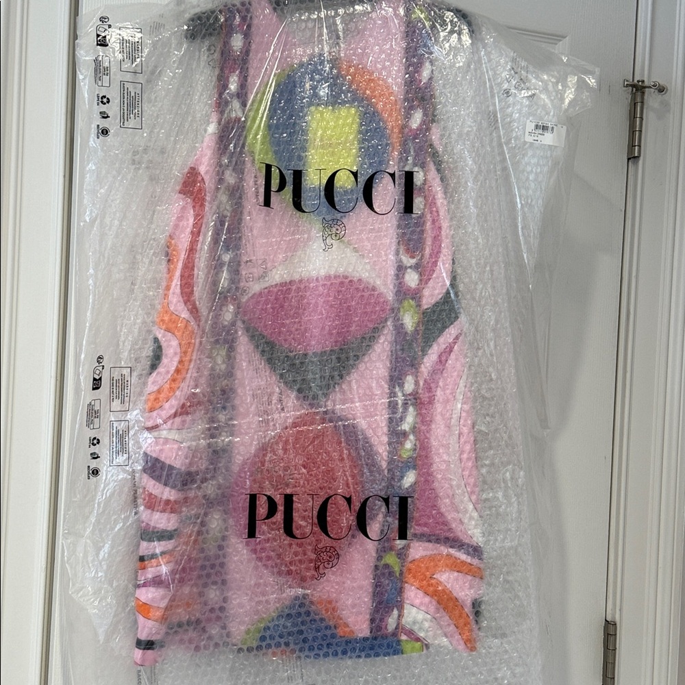 PUCCI PESCI AND MARMO-PRINT DRESS